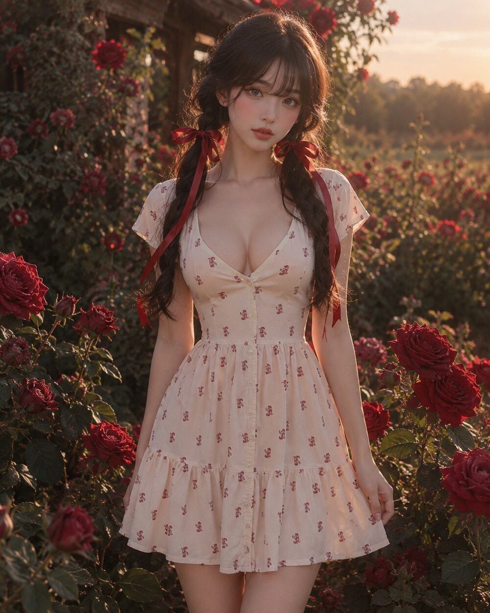 Petals in the Breeze Flutter-Sleeved button front dress for Wandering Hearts